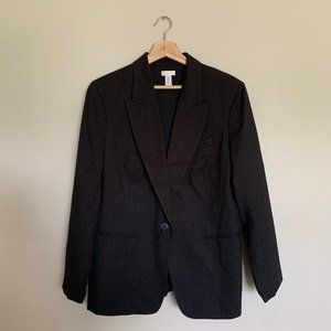 chicos | single button black blazer size 2 (L/12)